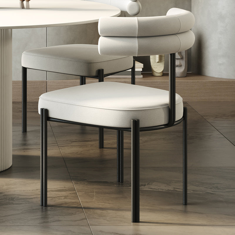 Silla lateral de estilo industrial Silla de comedor de metal de espalda para el hogar