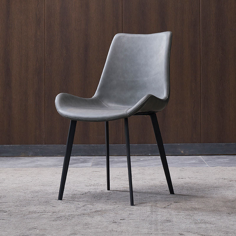 Industrial Style Side Chair Metal Solid Back Dining Room Chair for Kitchen Clearhalo 'Dining Chairs' 'Dining Tables & Seating' 'dining_chair' 'furn' 'furn_dining_chair' 'Furniture' 'Kitchen & Dining Furniture' 6750130