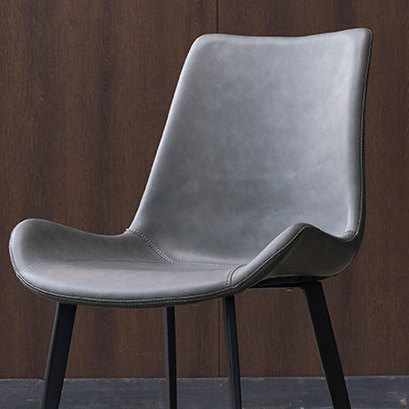 Industrial Style Side Chair Metal Solid Back Dining Room Chair for Kitchen Clearhalo 'Dining Chairs' 'Dining Tables & Seating' 'dining_chair' 'furn' 'furn_dining_chair' 'Furniture' 'Kitchen & Dining Furniture' 6750141