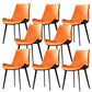 Industrial Style Side Chair Metal Solid Back Dining Room Chair for Kitchen Orange 8 Piece Set Clearhalo 'Dining Chairs' 'Dining Tables & Seating' 'dining_chair' 'furn' 'furn_dining_chair' 'Furniture' 'Kitchen & Dining Furniture' 6750142