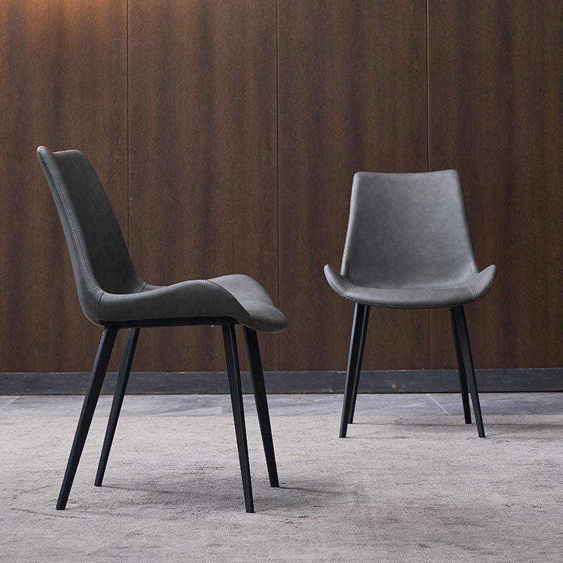 Industrial Style Side Chair Metal Solid Back Dining Room Chair for Kitchen Clearhalo 'Dining Chairs' 'Dining Tables & Seating' 'dining_chair' 'furn' 'furn_dining_chair' 'Furniture' 'Kitchen & Dining Furniture' 6750146