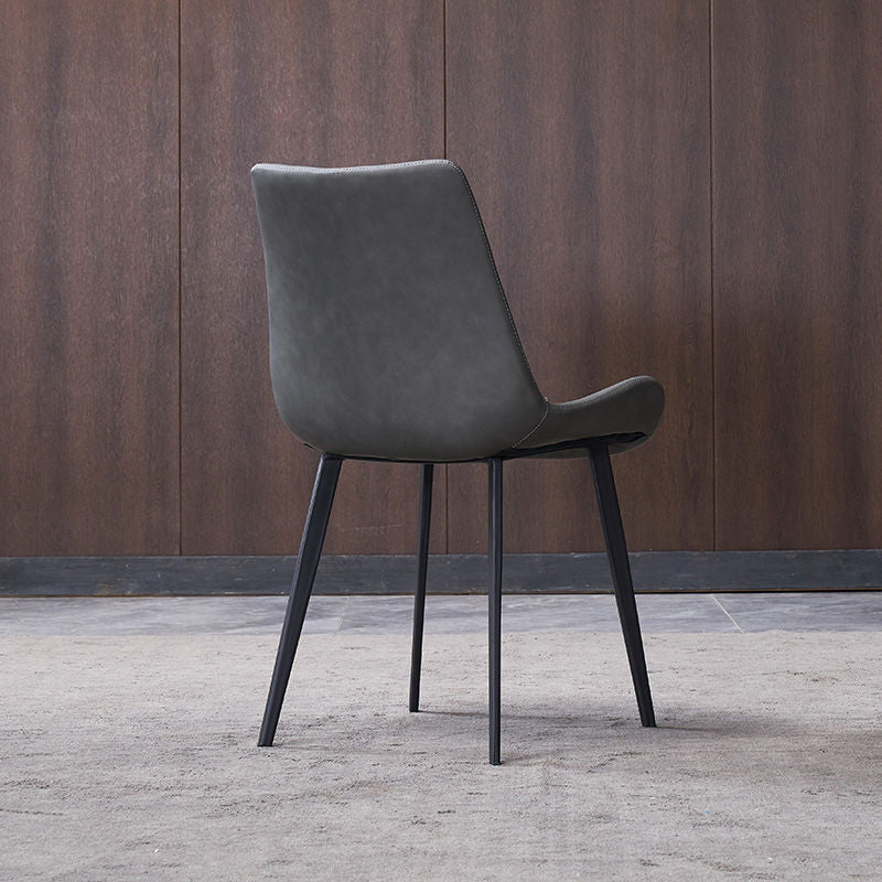 Industrial Style Side Chair Metal Solid Back Dining Room Chair for Kitchen Clearhalo 'Dining Chairs' 'Dining Tables & Seating' 'dining_chair' 'furn' 'furn_dining_chair' 'Furniture' 'Kitchen & Dining Furniture' 6750150