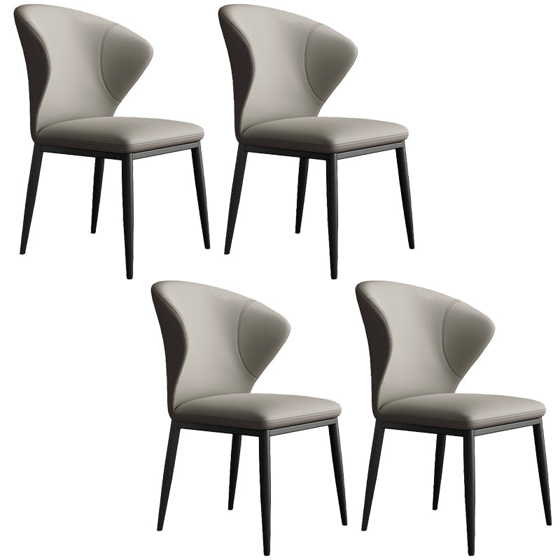 Industrial Style Side Chair Wingback Metal Dining Room Chair for Kitchen Grey 4 Piece Set Clearhalo 'Dining Chairs' 'Dining Tables & Seating' 'dining_chair' 'furn' 'furn_dining_chair' 'Furniture' 'Kitchen & Dining Furniture' 6750153