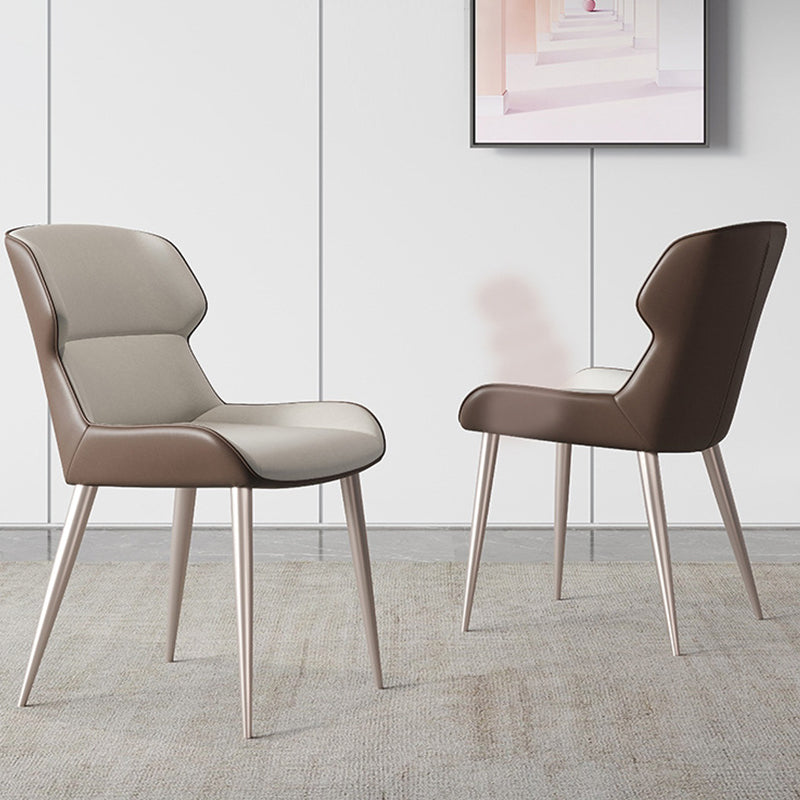 Modern Style Side Chair Metal Solid Back Dining Room Chair for Kitchen Clearhalo 'Dining Chairs' 'Dining Tables & Seating' 'dining_chair' 'furn' 'furn_dining_chair' 'Furniture' 'Kitchen & Dining Furniture' 6750168