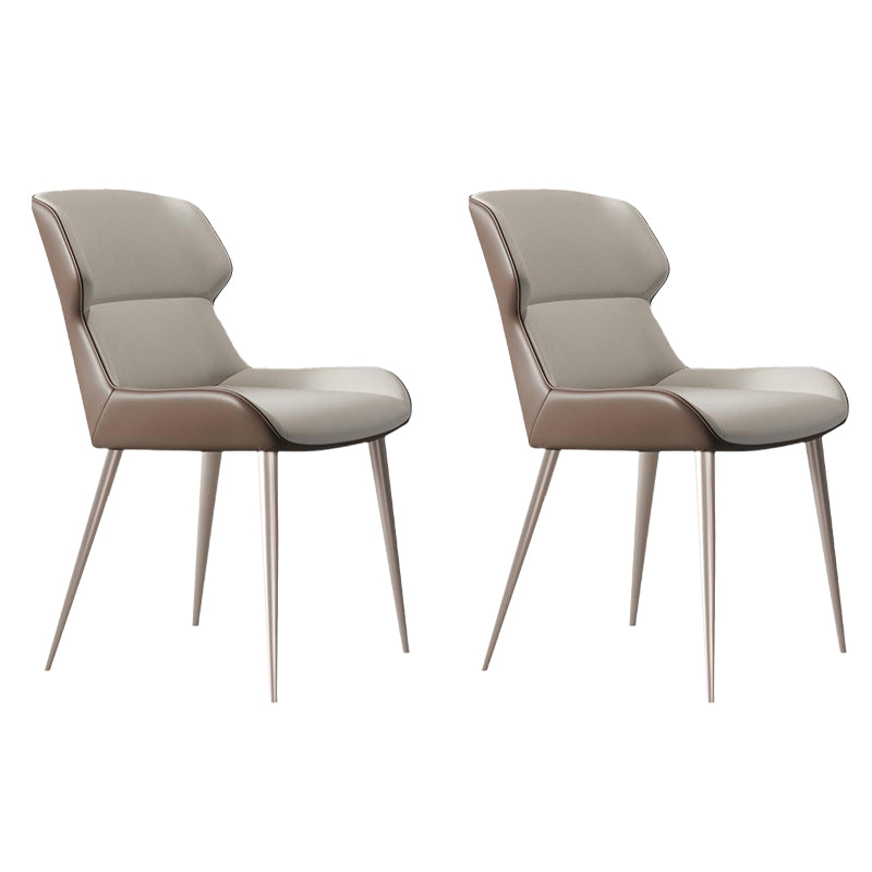 Modern Style Side Chair Metal Solid Back Dining Room Chair for Kitchen 2 Piece Set Clearhalo 'Dining Chairs' 'Dining Tables & Seating' 'dining_chair' 'furn' 'furn_dining_chair' 'Furniture' 'Kitchen & Dining Furniture' 6750169