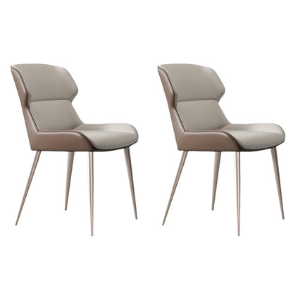 Modern Style Side Chair Metal Solid Back Dining Room Chair for Kitchen 2 Piece Set Clearhalo 'Dining Chairs' 'Dining Tables & Seating' 'dining_chair' 'furn' 'furn_dining_chair' 'Furniture' 'Kitchen & Dining Furniture' 6750169