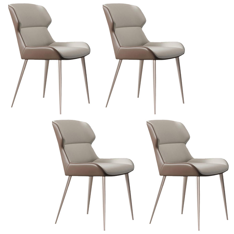 Modern Style Side Chair Metal Solid Back Dining Room Chair for Kitchen 4 Piece Set Clearhalo 'Dining Chairs' 'Dining Tables & Seating' 'dining_chair' 'furn' 'furn_dining_chair' 'Furniture' 'Kitchen & Dining Furniture' 6750170