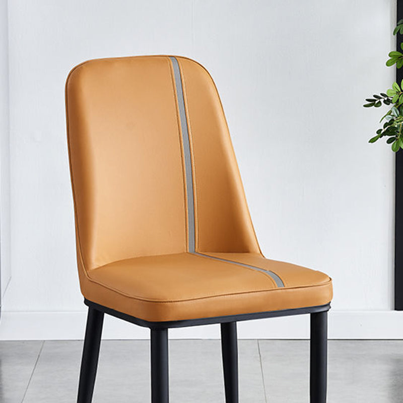 フェイクレザーダイニングチェアパーソンズアームレスダイニングサイドチェア