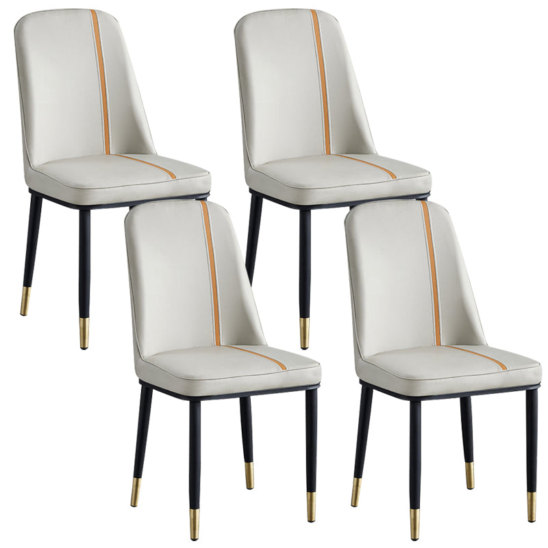 フェイクレザーダイニングチェアパーソンズアームレスダイニングサイドチェア