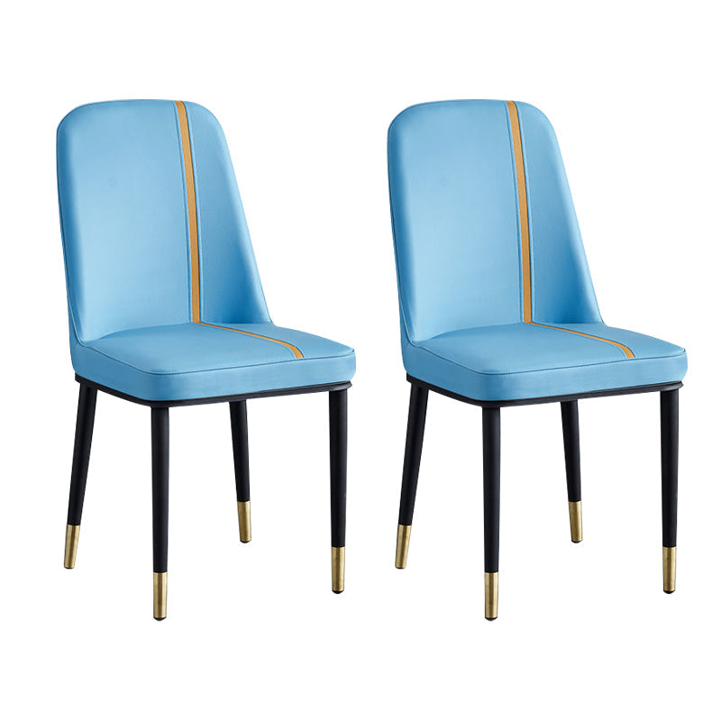 フェイクレザーダイニングチェアパーソンズアームレスダイニングサイドチェア