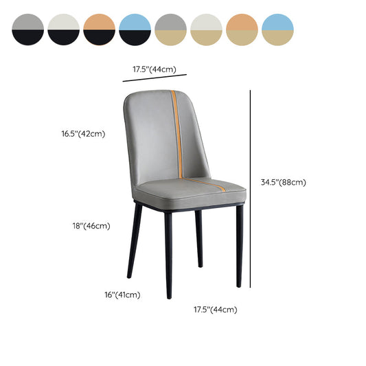 Sillas de comedor de cuero de falso parsons silla lateral de comedor sin brazo