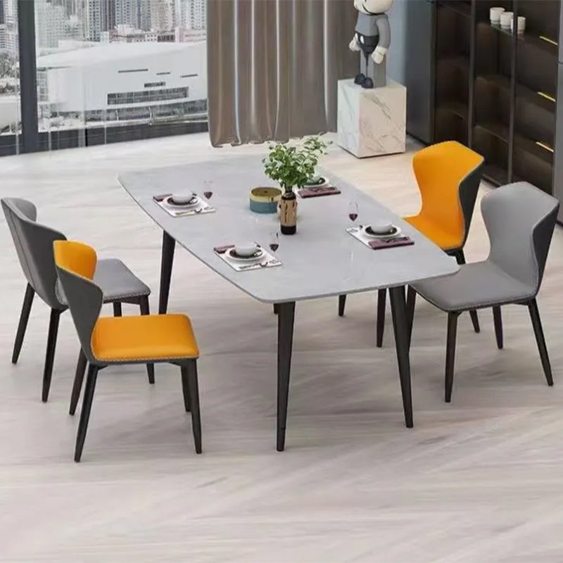 Sillas de comedor de cuero de falso 17.3 "silla de parsons de ala ancha