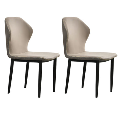 Sillas de comedor de cuero de falso 17.3 "silla de parsons de ala ancha