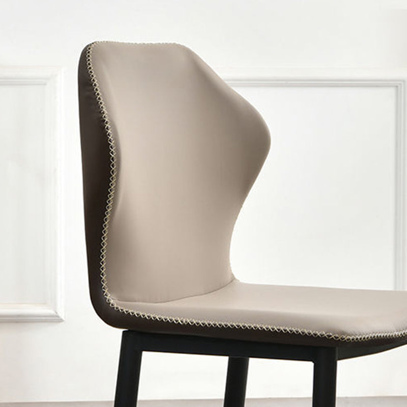 Sillas de comedor de cuero de falso 17.3 "silla de parsons de ala ancha