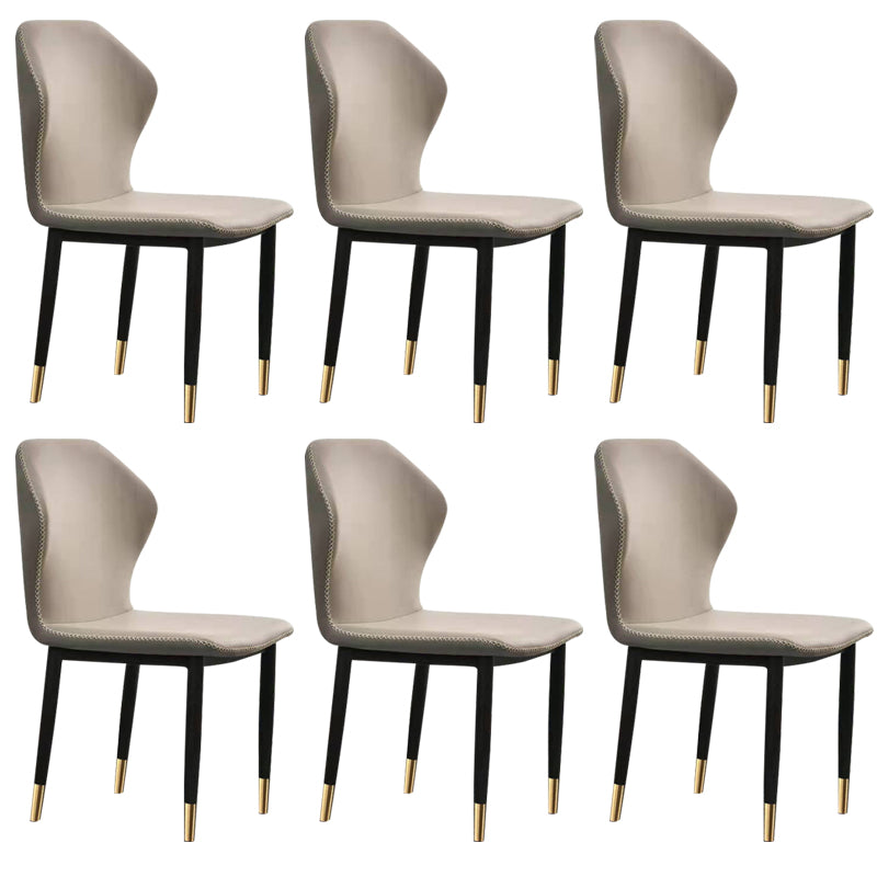 Faux Leather Dining Chairs 17.3" Wide Wingback Parsons Chair Set