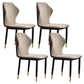 Faux Leather Dining Chairs 17.3" Wide Wingback Parsons Chair Set