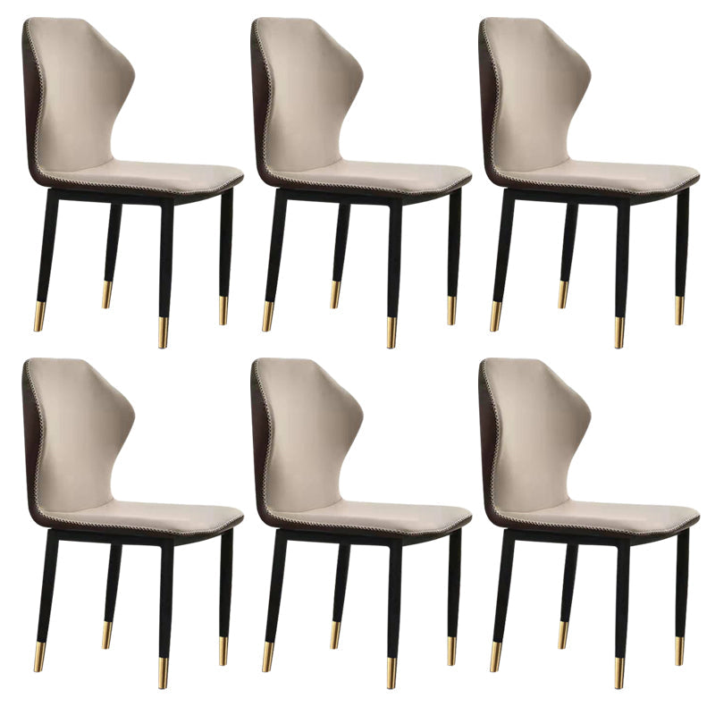 Faux Leather Dining Chairs 17.3" Wide Wingback Parsons Chair Set