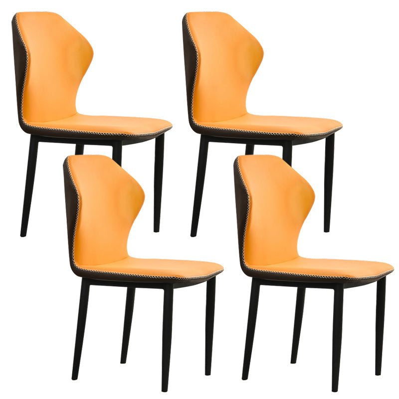 Sillas de comedor de cuero de falso 17.3 "silla de parsons de ala ancha