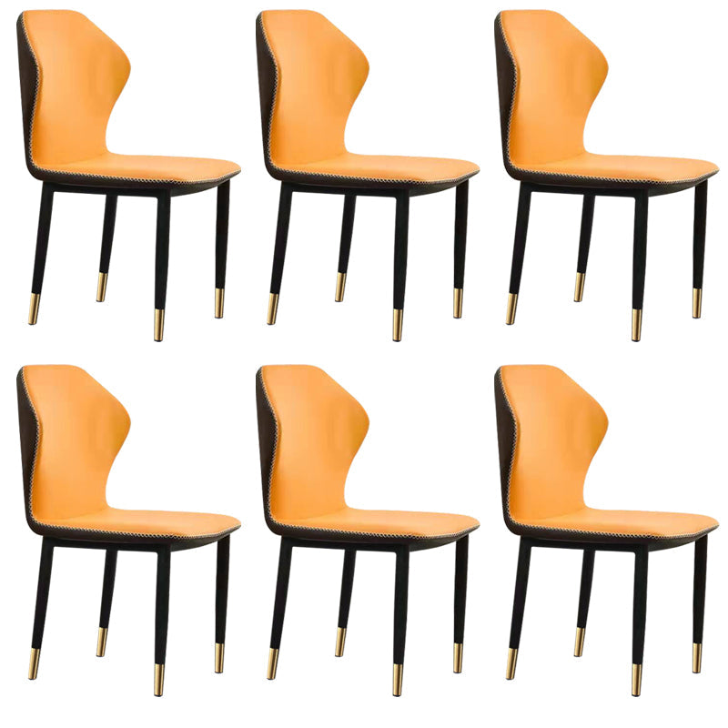 Faux Leather Dining Chairs 17.3" Wide Wingback Parsons Chair Set