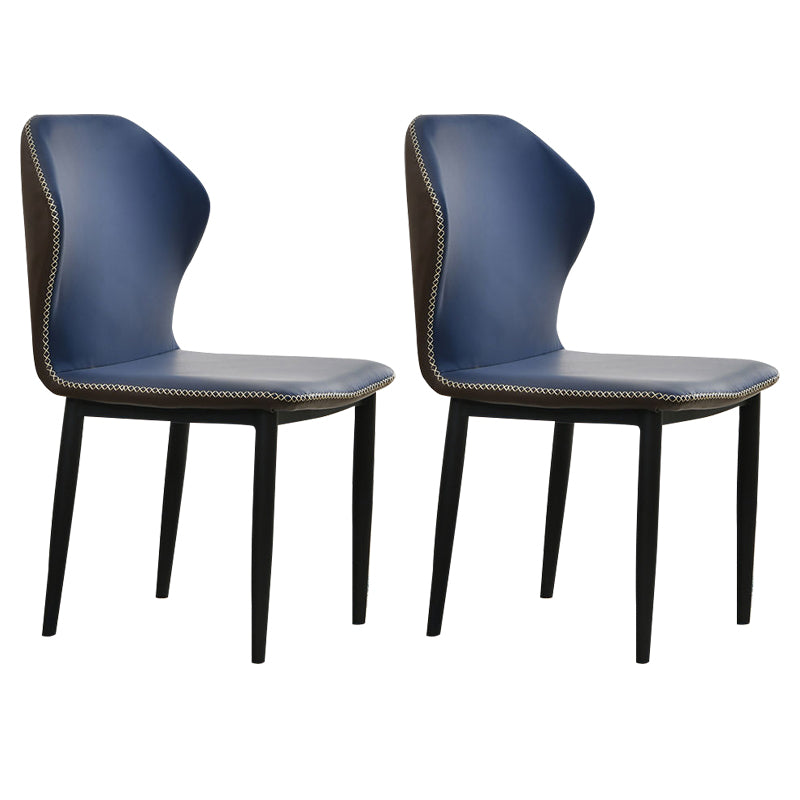 Faux Leather Dining Chairs 17.3" Wide Wingback Parsons Chair Set