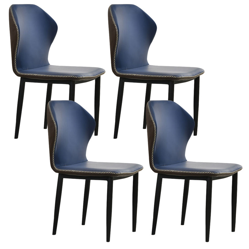 Sillas de comedor de cuero de falso 17.3 "silla de parsons de ala ancha