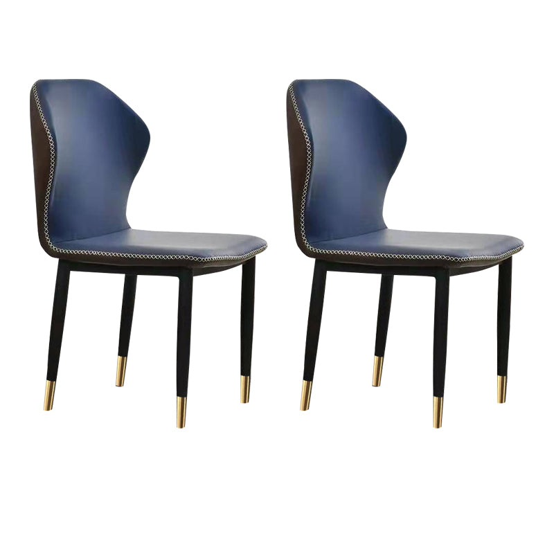 Sillas de comedor de cuero de falso 17.3 "silla de parsons de ala ancha