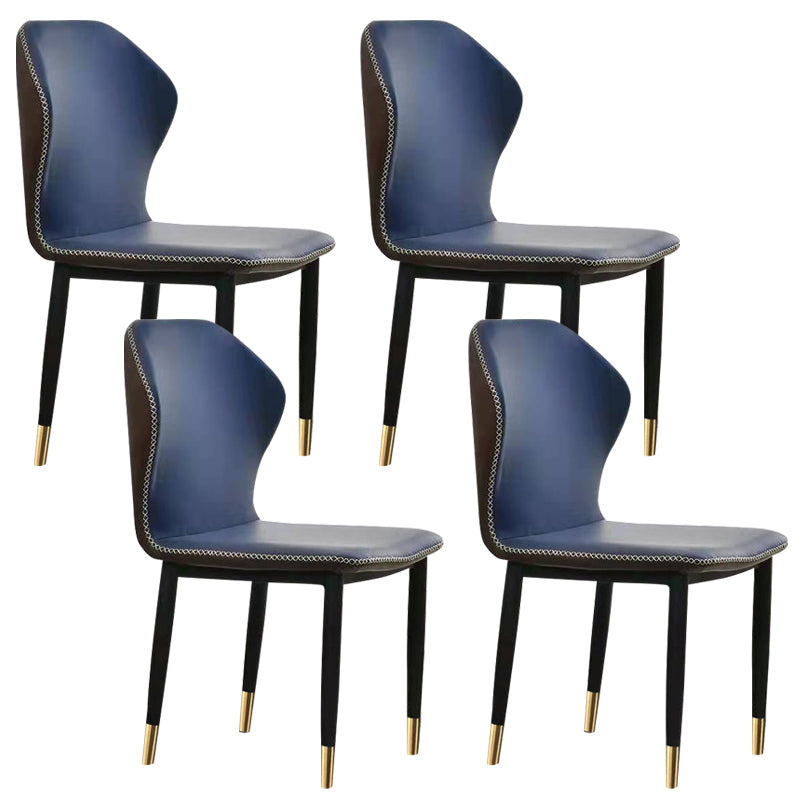 Faux Leather Dining Chairs 17.3" Wide Wingback Parsons Chair Set