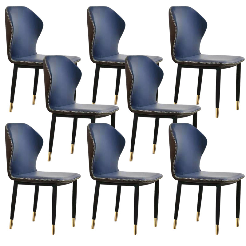 Sillas de comedor de cuero de falso 17.3 "silla de parsons de ala ancha