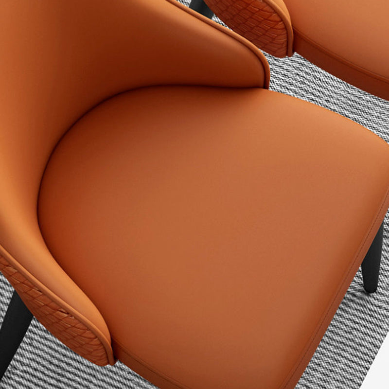 革のダイニングチェアパーソンズレストランのアームレスサイドチェア