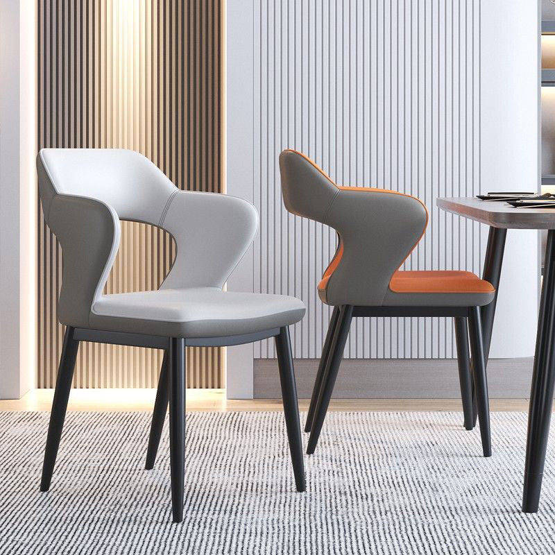 Metal Modern Style Side Chair Open Back Dining Side Chair Set