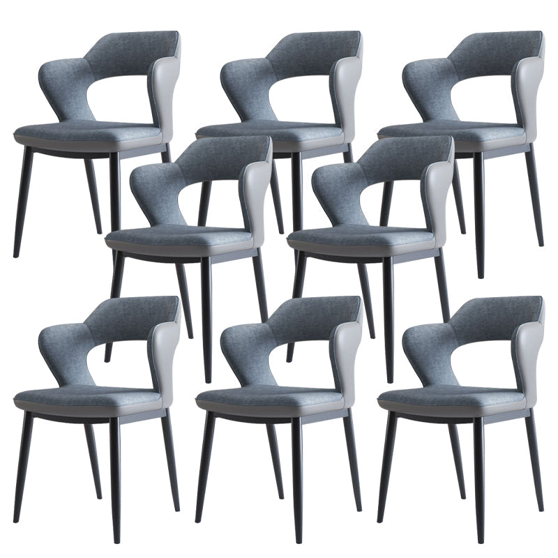 Metal Modern Style Side Chair Open Back Dining Side Chair Set