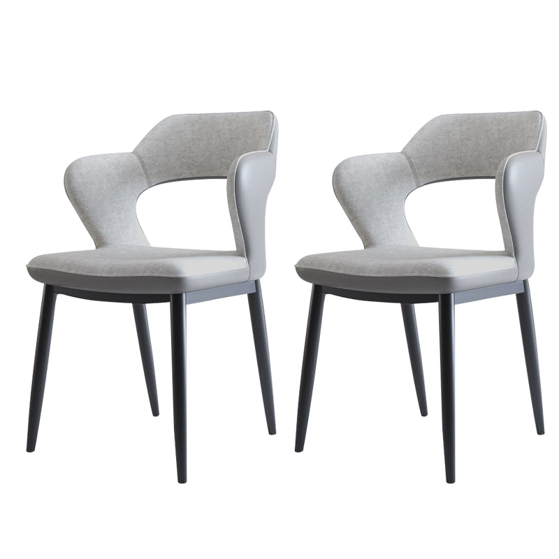 Metal Modern Style Side Chair Open Back Dining Side Chair Set