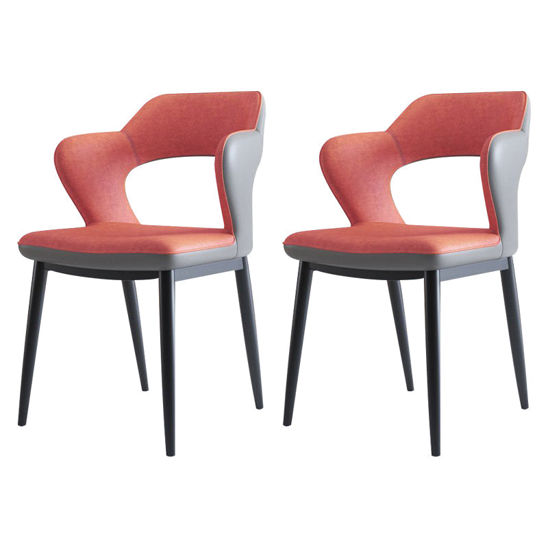 Metal Modern Style Side Chair Open Back Dining Side Chair Set