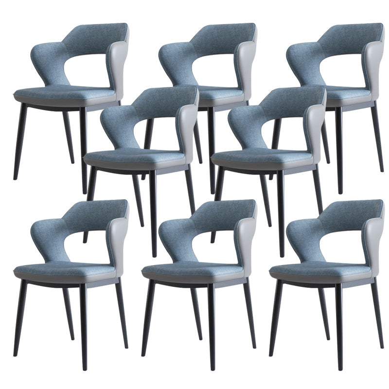 Metal Modern Style Side Chair Open Back Dining Side Chair Set