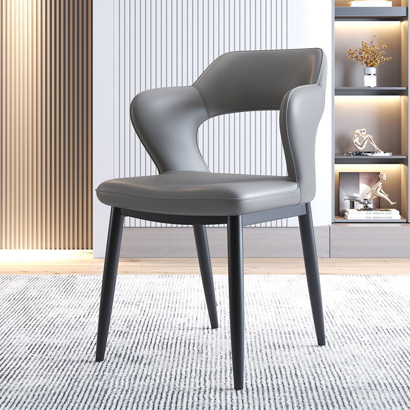 Metal Modern Style Side Chair Open Back Dining Side Chair Set