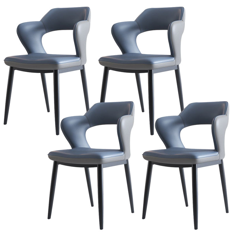 Metal Modern Style Side Chair Open Back Dining Side Chair Set