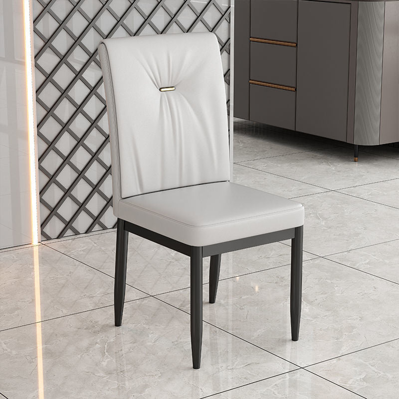Silla de comedor de cuero silla lateral de comedor para comedor para el hogar