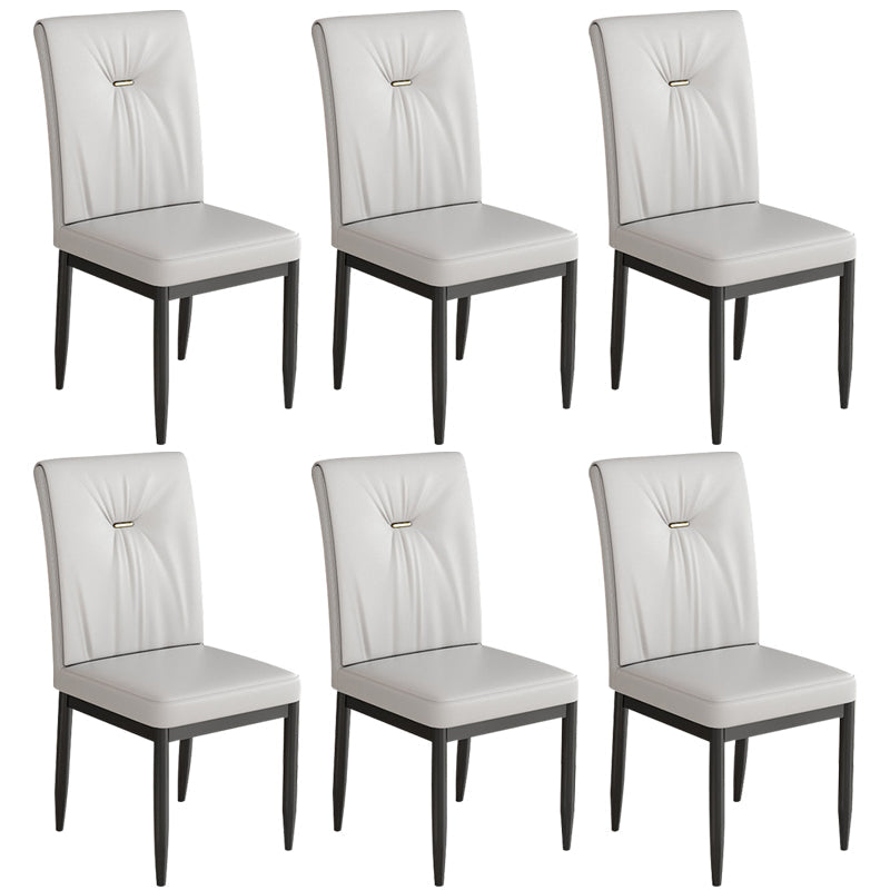 Sedia da pranzo in pelle imbottita a casa sedia laterale senza braccio