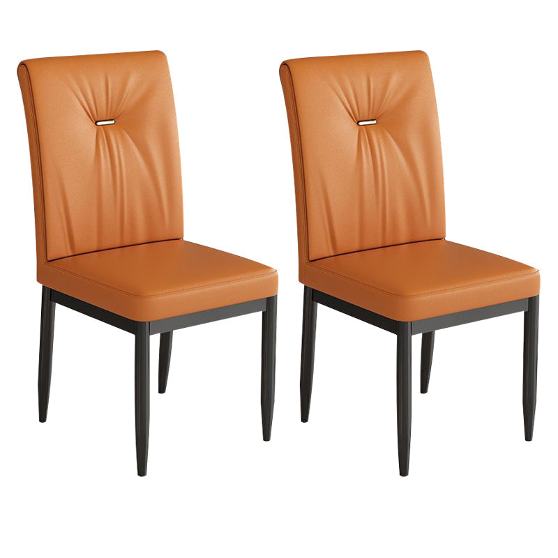 Leather Dining Chair Upholstered Home Dining Armless Side Chair