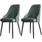 Faux Leather Modern Dining Chairs Parsons Arm Chair for Dining Room Green 2 Piece Set Clearhalo 'Dining Chairs' 'Dining Tables & Seating' 'dining_chair' 'furn' 'furn_dining_chair' 'Furniture' 'Kitchen & Dining Furniture' 6750747