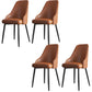 Faux Leather Modern Dining Chairs Parsons Arm Chair for Dining Room Brown 4 Piece Set Clearhalo 'Dining Chairs' 'Dining Tables & Seating' 'dining_chair' 'furn' 'furn_dining_chair' 'Furniture' 'Kitchen & Dining Furniture' 6750759