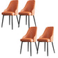 Faux Leather Modern Dining Chairs Parsons Arm Chair for Dining Room Orange 4 Piece Set Clearhalo 'Dining Chairs' 'Dining Tables & Seating' 'dining_chair' 'furn' 'furn_dining_chair' 'Furniture' 'Kitchen & Dining Furniture' 6750771