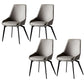 Modern Faux Leather Dining Chair Parsons Arm Chair with Black Legs