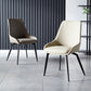 Modern Faux Leather Dining Chair Parsons Arm Chair with Black Legs