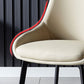 Modern Faux Leather Dining Chair Parsons Arm Chair with Black Legs