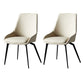 Modern Faux Leather Dining Chair Parsons Arm Chair with Black Legs