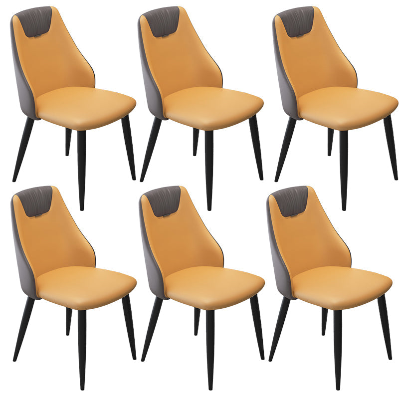 Faux Leather Industrial Chair Parsons Arm Chair for Dining Room