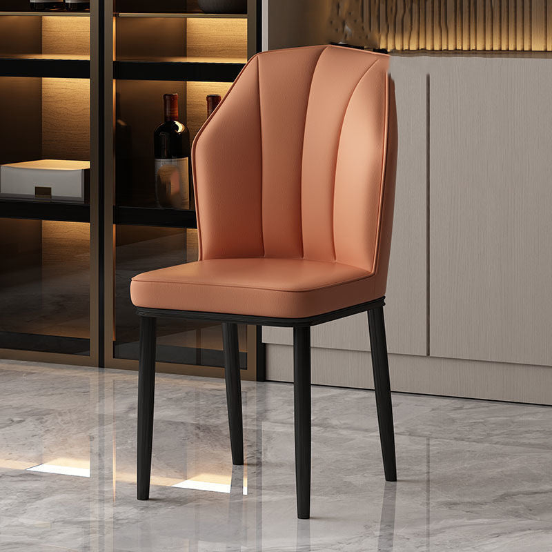 Faux Leather Side Chair Wingback Armless Chair for Dining Room Clearhalo 'Dining Chairs' 'Dining Tables & Seating' 'dining_chair' 'furn' 'furn_dining_chair' 'Furniture' 'Kitchen & Dining Furniture' 6750845