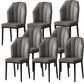 Faux Leather Side Chair Wingback Armless Chair for Dining Room Dark Gray 8 Piece Set Black Clearhalo 'Dining Chairs' 'Dining Tables & Seating' 'dining_chair' 'furn' 'furn_dining_chair' 'Furniture' 'Kitchen & Dining Furniture' 6750854