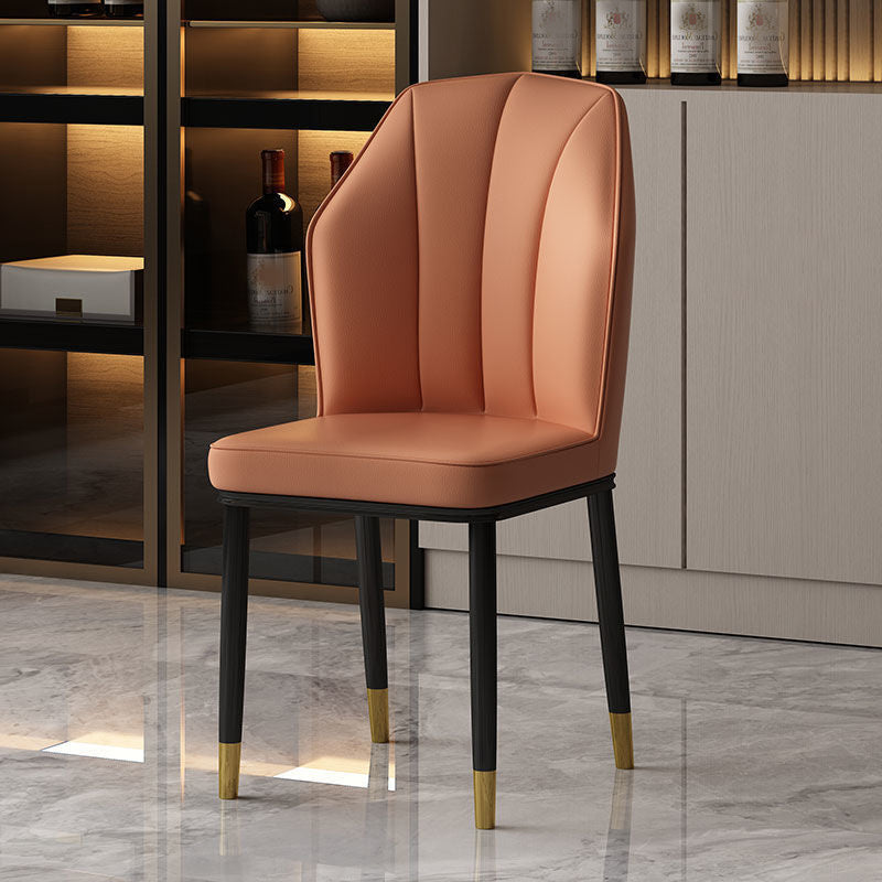 Faux Leather Side Chair Wingback Armless Chair for Dining Room Clearhalo 'Dining Chairs' 'Dining Tables & Seating' 'dining_chair' 'furn' 'furn_dining_chair' 'Furniture' 'Kitchen & Dining Furniture' 6750855